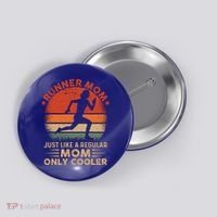 Runner Mom Marathon Race Track And Field Mothers Day Gift Button thumb 0