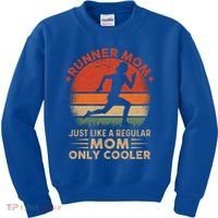 Runner Mom Marathon Race Track And Field Mothers Day Gift Kids Sweatshirt thumb 0