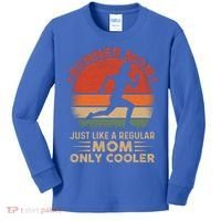 Runner Mom Marathon Race Track And Field Mothers Day Gift Kids Long Sleeve Shirt thumb 0