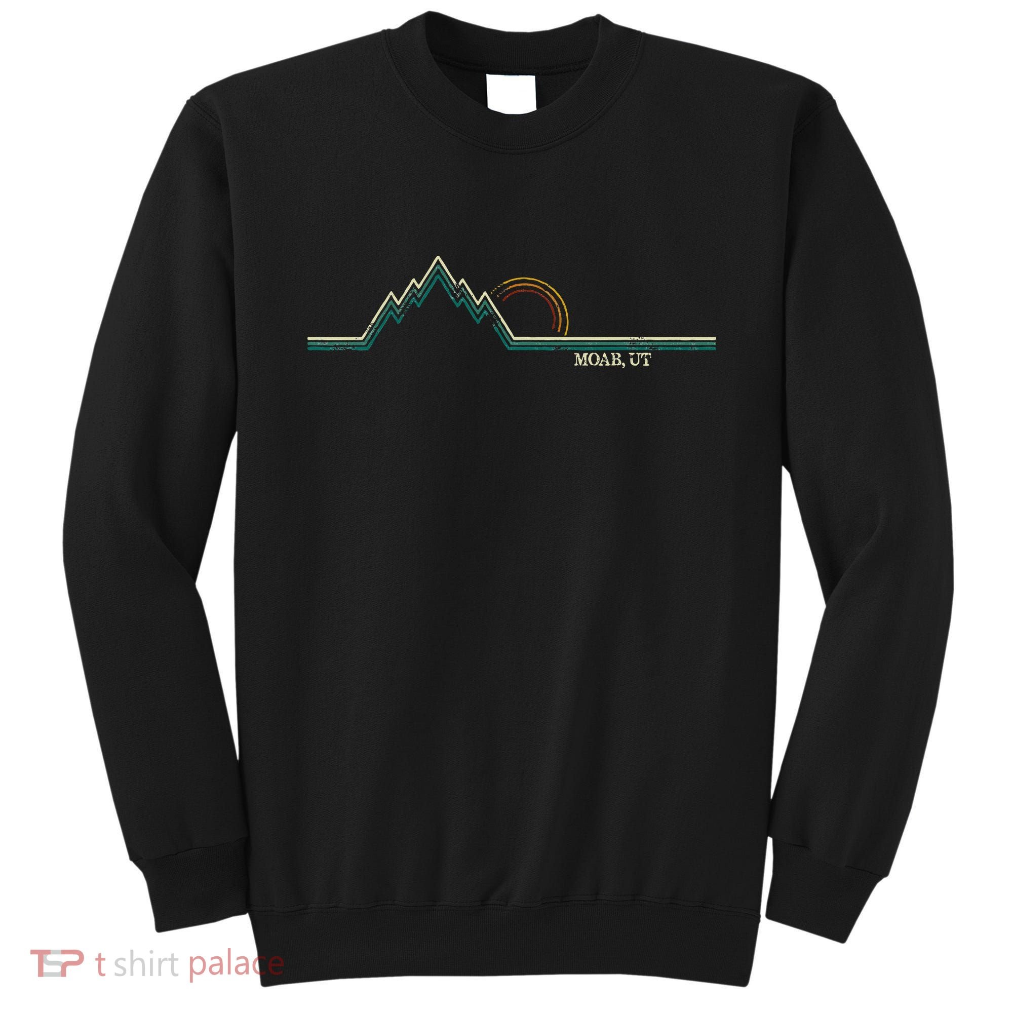 Retro Mountains Moab Utah Summer Hiking Sweatshirt