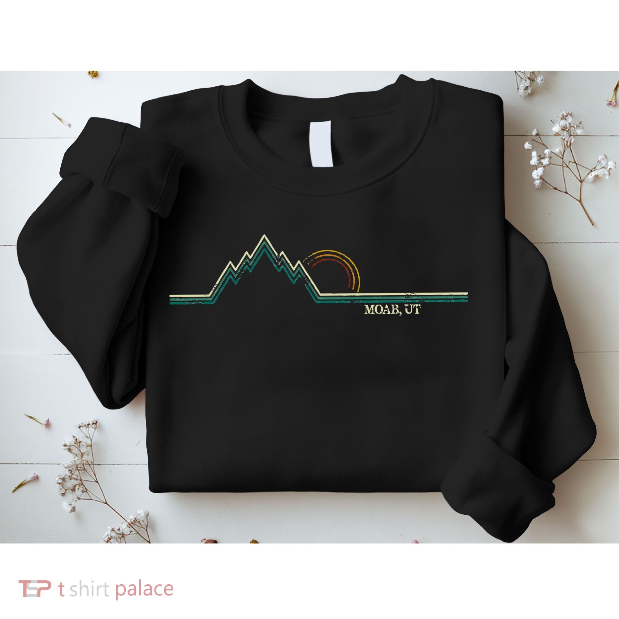 Retro Mountains Moab Utah Summer Hiking Sweatshirt
