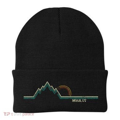 Retro Mountains Moab Utah Summer Hiking Beanie