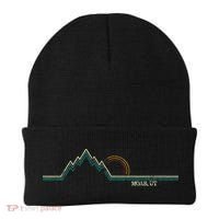 Retro Mountains Moab Utah Summer Hiking Beanie thumb 0