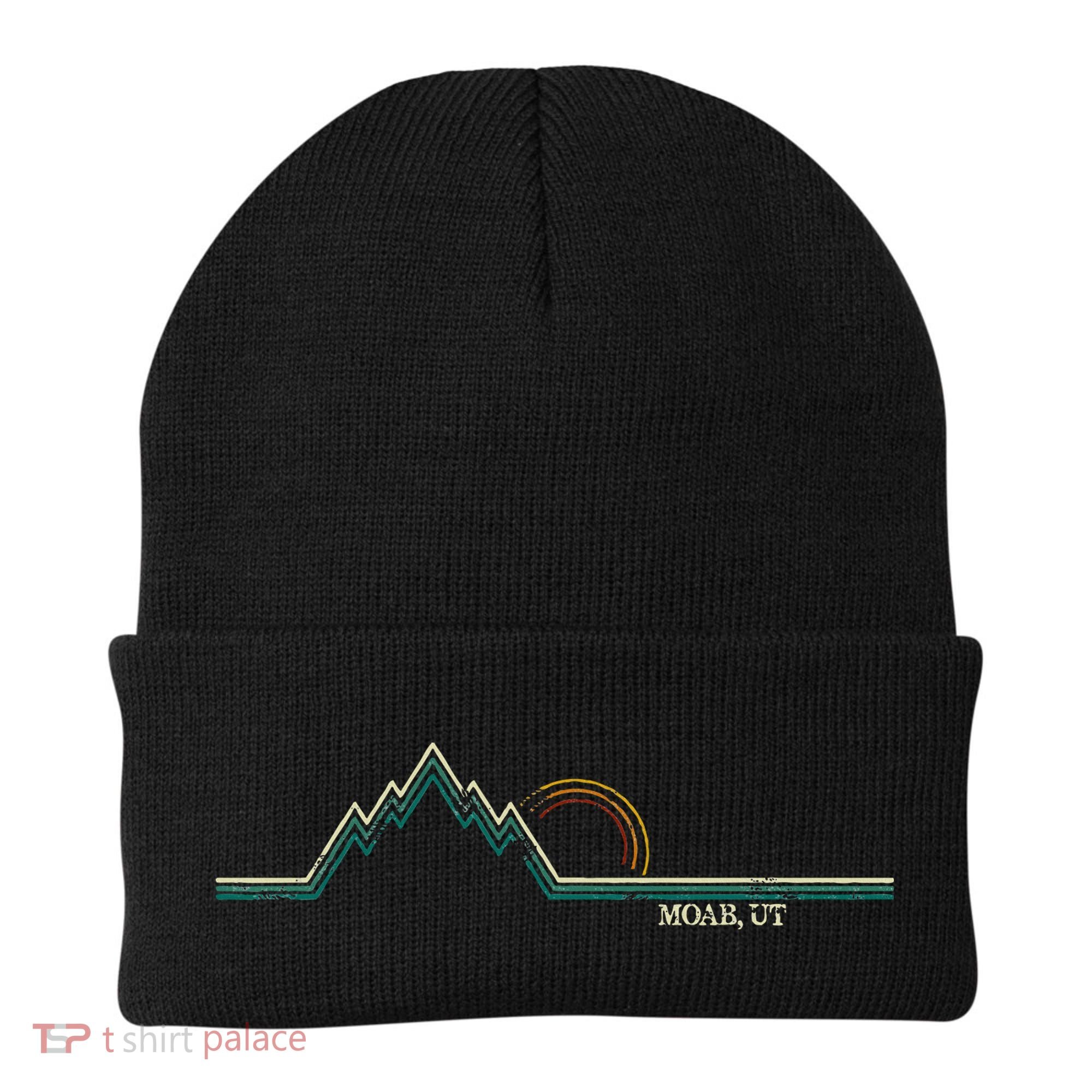 Retro Mountains Moab Utah Summer Hiking Beanie