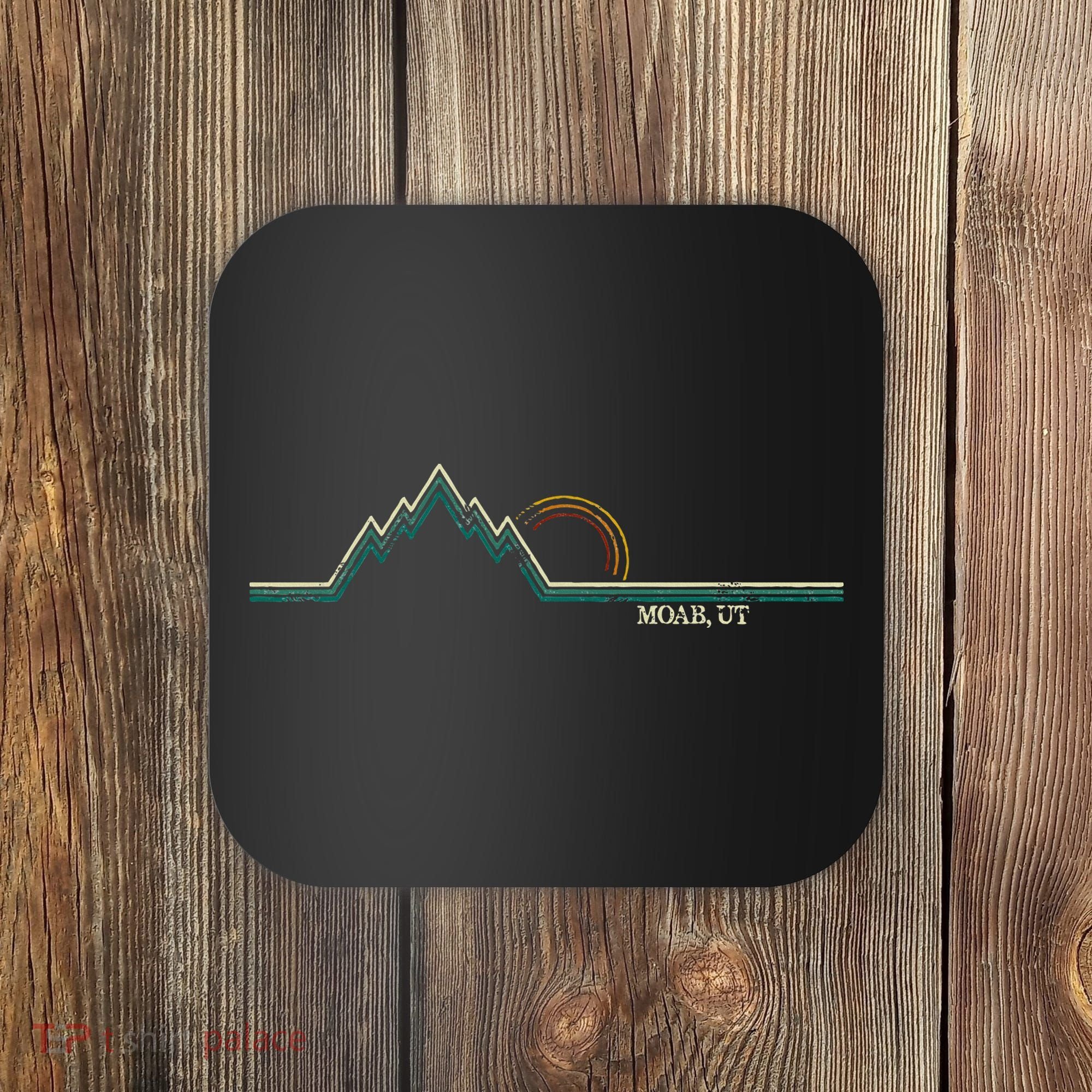 Retro Mountains Moab Utah Summer Hiking Coaster
