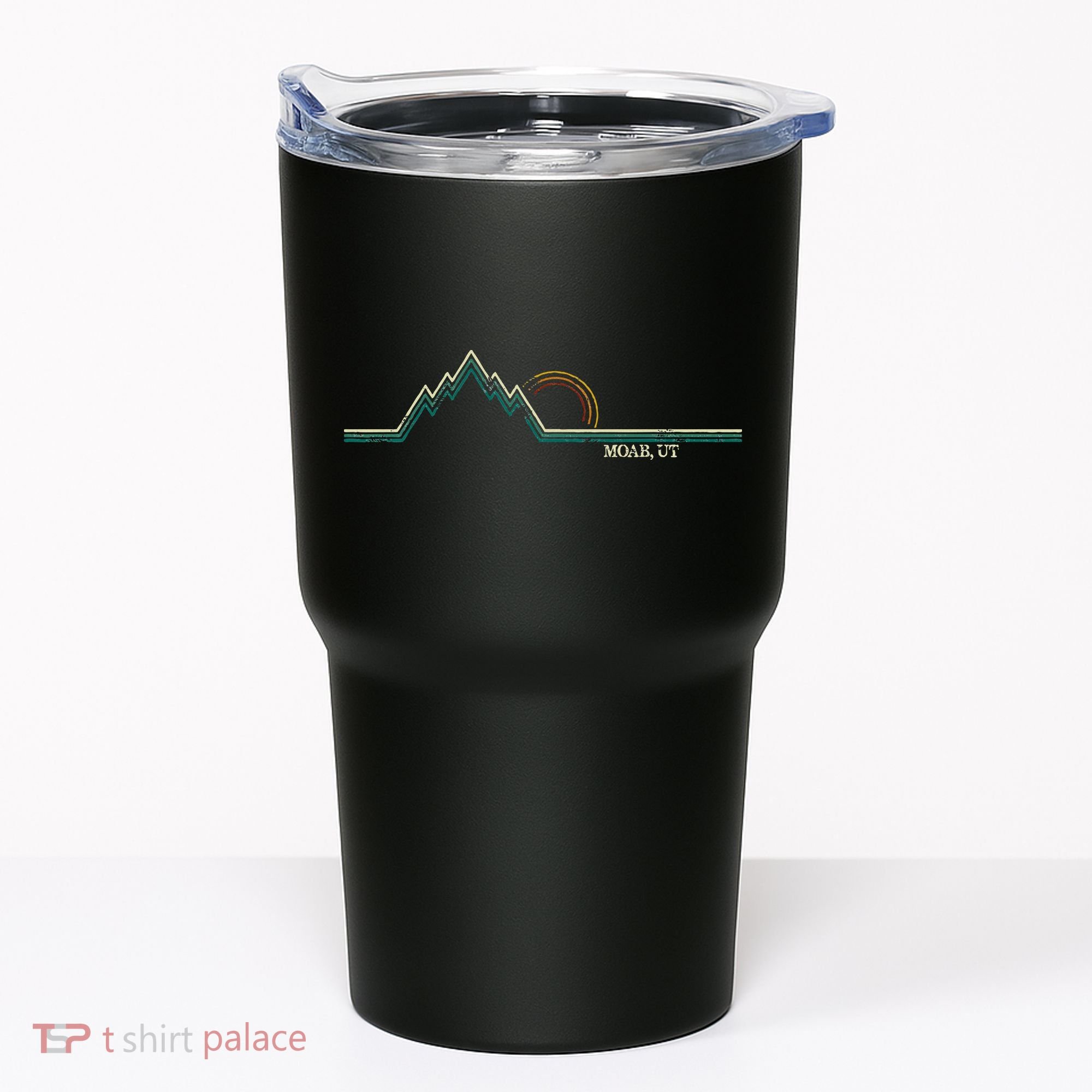 Retro Mountains Moab Utah Summer Hiking Tumbler