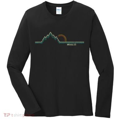 Retro Mountains Moab Utah Summer Hiking Women's Long Sleeve Shirt