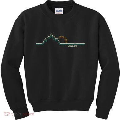 Retro Mountains Moab Utah Summer Hiking Kids Sweatshirt
