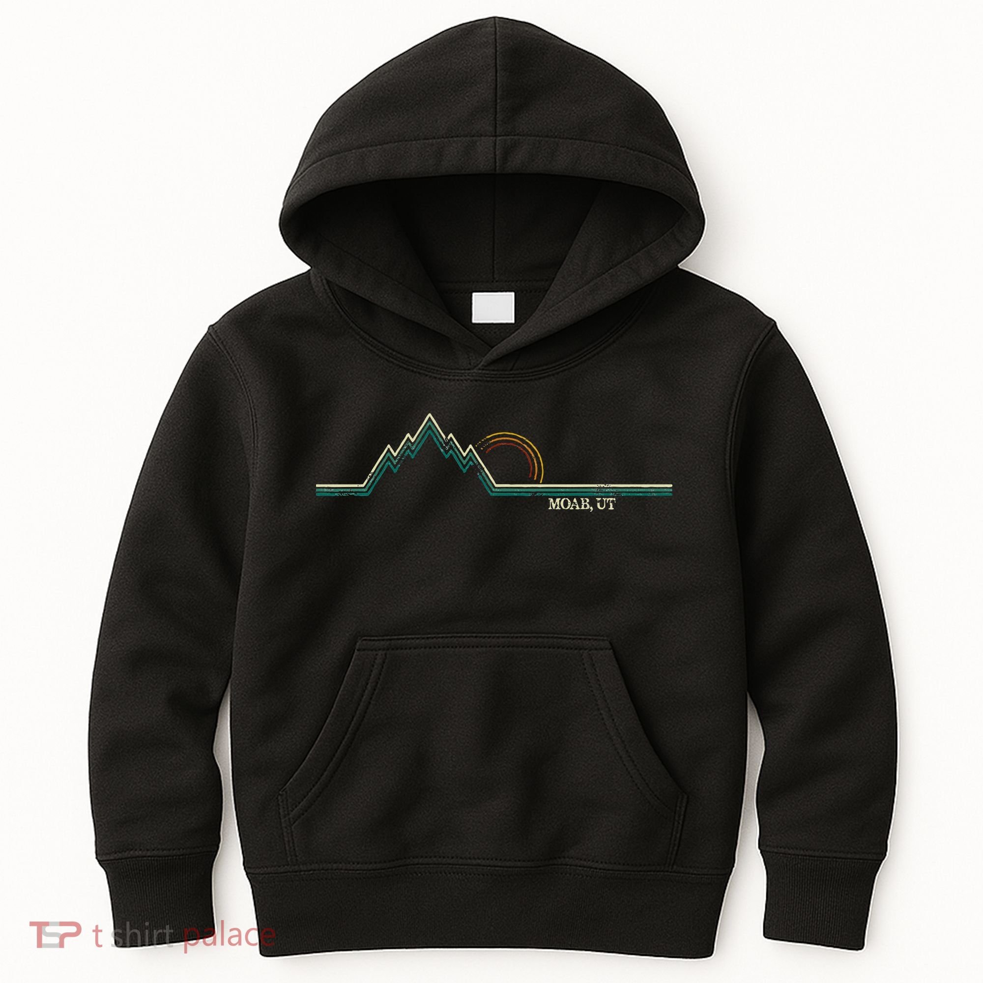Retro Mountains Moab Utah Summer Hiking Kids Hoodie