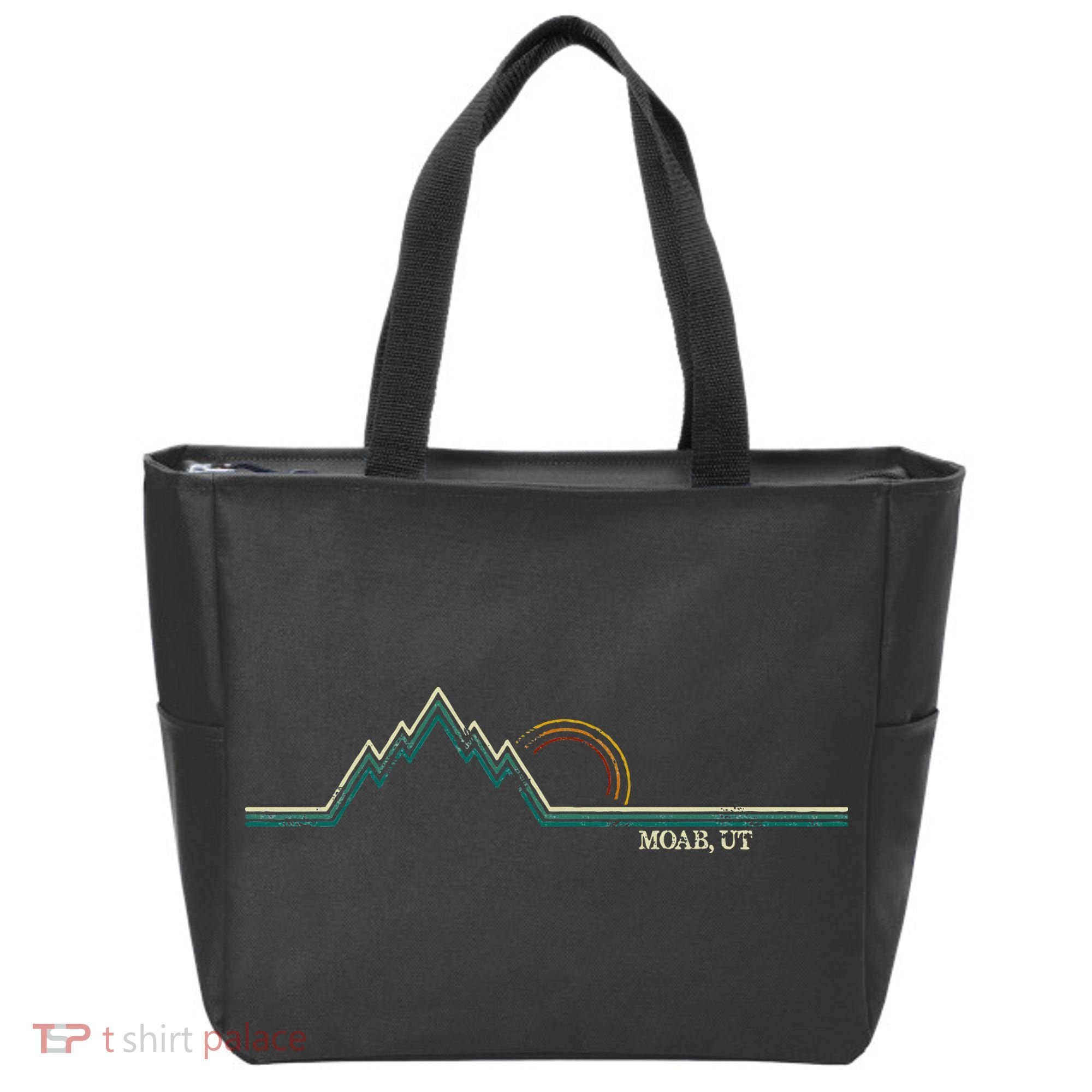 Retro Mountains Moab Utah Summer Hiking Tote Bag