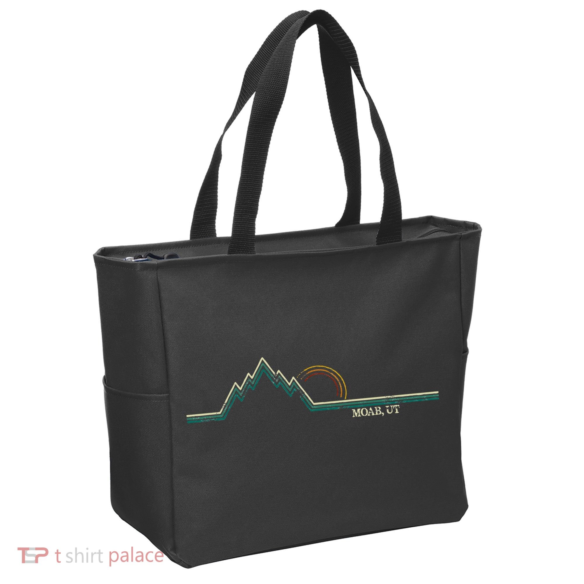 Retro Mountains Moab Utah Summer Hiking Tote Bag