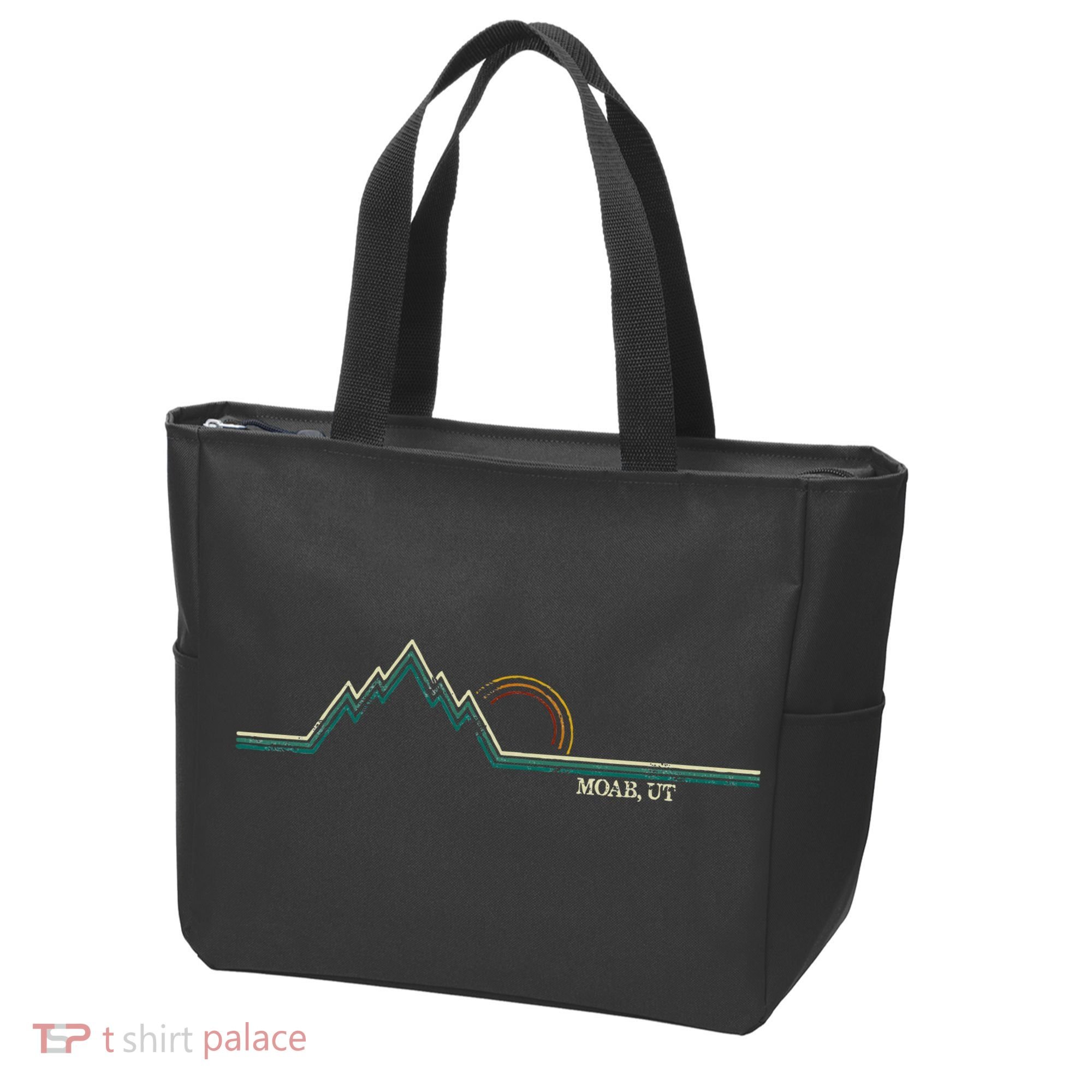 Retro Mountains Moab Utah Summer Hiking Tote Bag