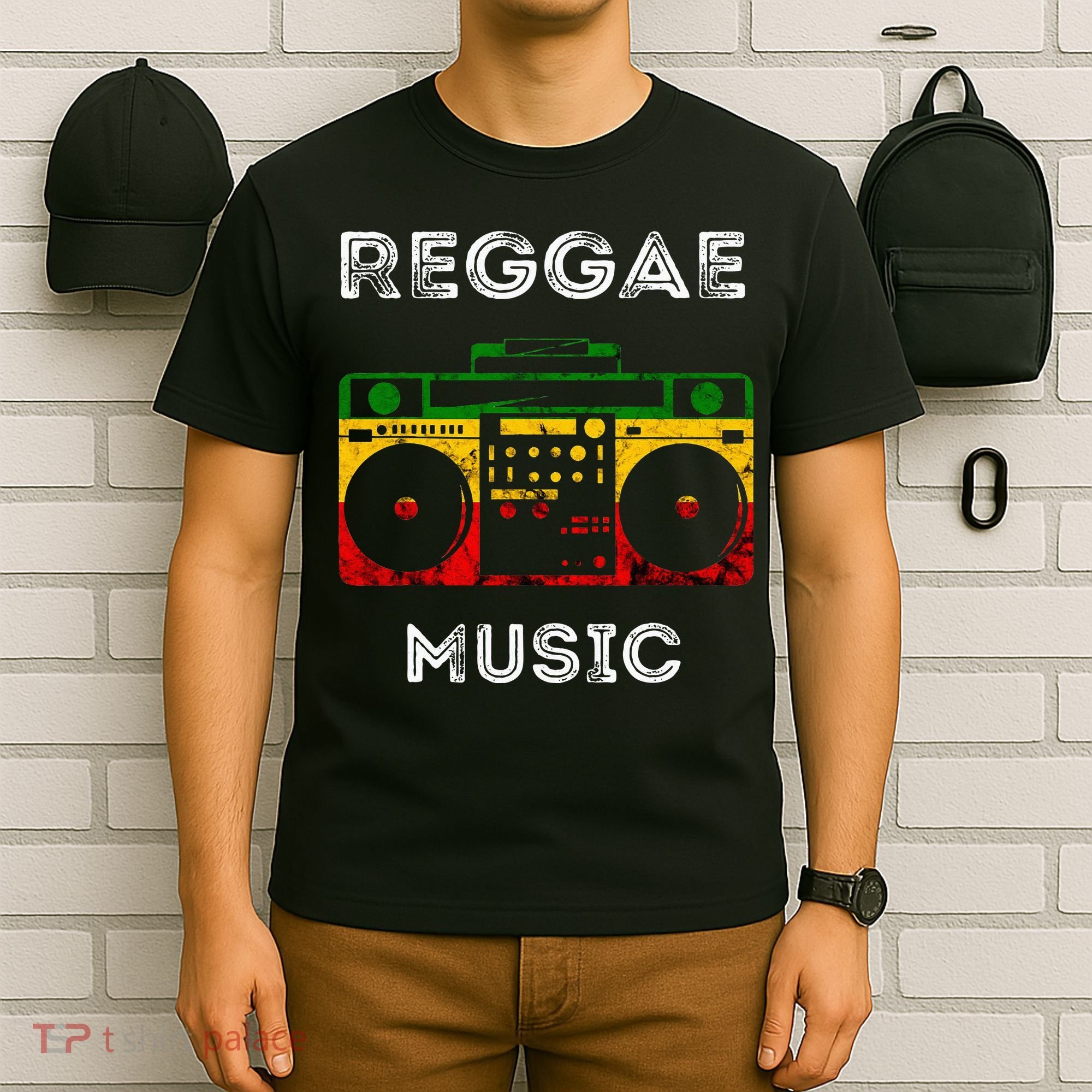 Reggae Music Musicbox Boombox Rastafari Roots Rasta Reggae T-Shirt