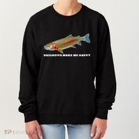 Rainbows Make Me Happy Trout Fishing Gift Women's Sweatshirt thumb 0