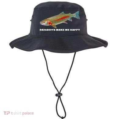 Rainbows Make Me Happy Trout Fishing Gift Bucket Hat