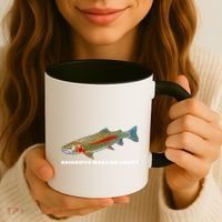 Rainbows Make Me Happy Trout Fishing Gift Coffee Mug thumb 3