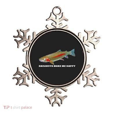 Rainbows Make Me Happy Trout Fishing Gift Ornament
