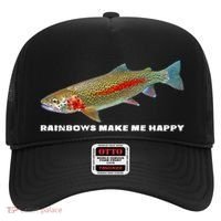 Rainbows Make Me Happy Trout Fishing Gift Hat thumb 0