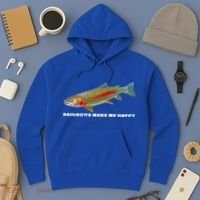 Rainbows Make Me Happy Trout Fishing Gift Hoodie thumb 3