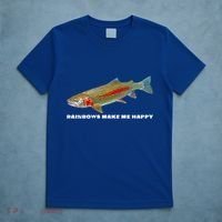 Rainbows Make Me Happy Trout Fishing Gift T-Shirt thumb 5