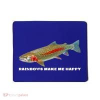 Rainbows Make Me Happy Trout Fishing Gift Mousepad thumb 0