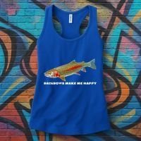 Rainbows Make Me Happy Trout Fishing Gift Women's Tank Top thumb 3