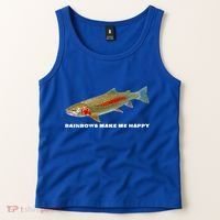 Rainbows Make Me Happy Trout Fishing Gift Tank Top thumb 2