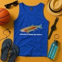 Rainbows Make Me Happy Trout Fishing Gift Tank Top thumb 4