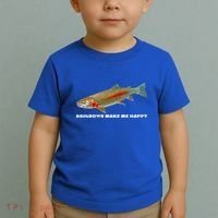 Rainbows Make Me Happy Trout Fishing Gift Toddler T-Shirt thumb 2
