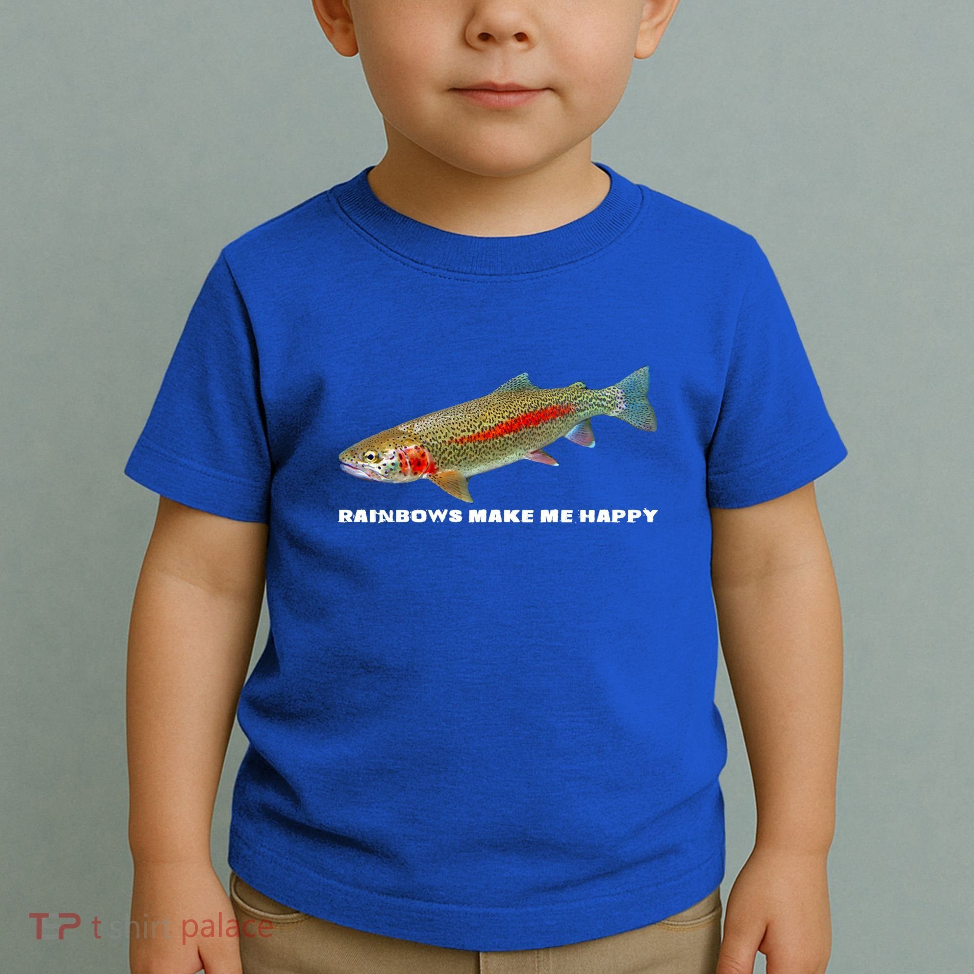 Rainbows Make Me Happy Trout Fishing Gift Toddler T-Shirt