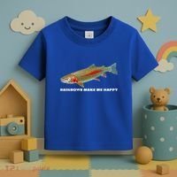 Rainbows Make Me Happy Trout Fishing Gift Toddler T-Shirt thumb 3