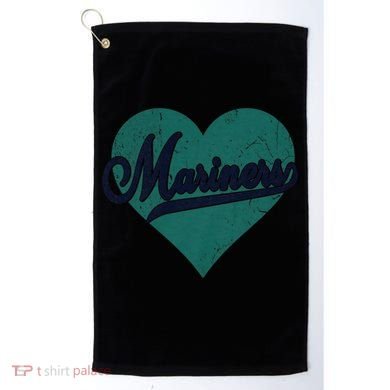 Retro Mariners Nickname Vintage Mariners Heart Golf Towel
