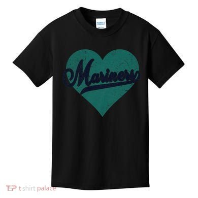 Retro Mariners Nickname Vintage Mariners Heart Kids T-Shirt