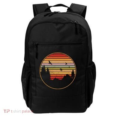 Retro Mountain Nature Sunset Backpack