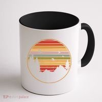 Retro Mountain Nature Sunset Coffee Mug thumb 1
