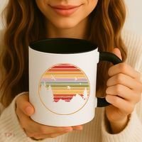 Retro Mountain Nature Sunset Coffee Mug thumb 3