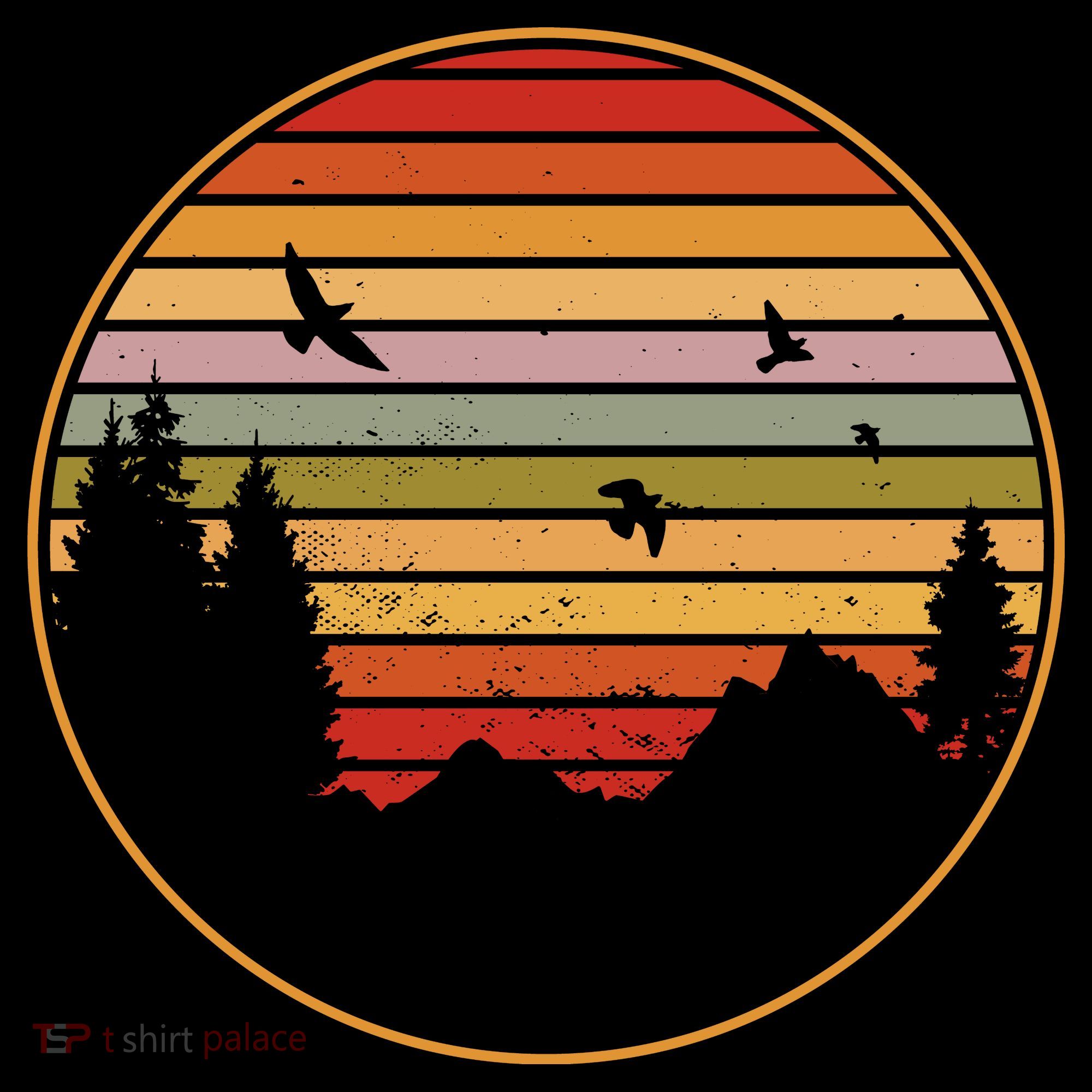 Retro Mountain Nature Sunset Coffee Mug