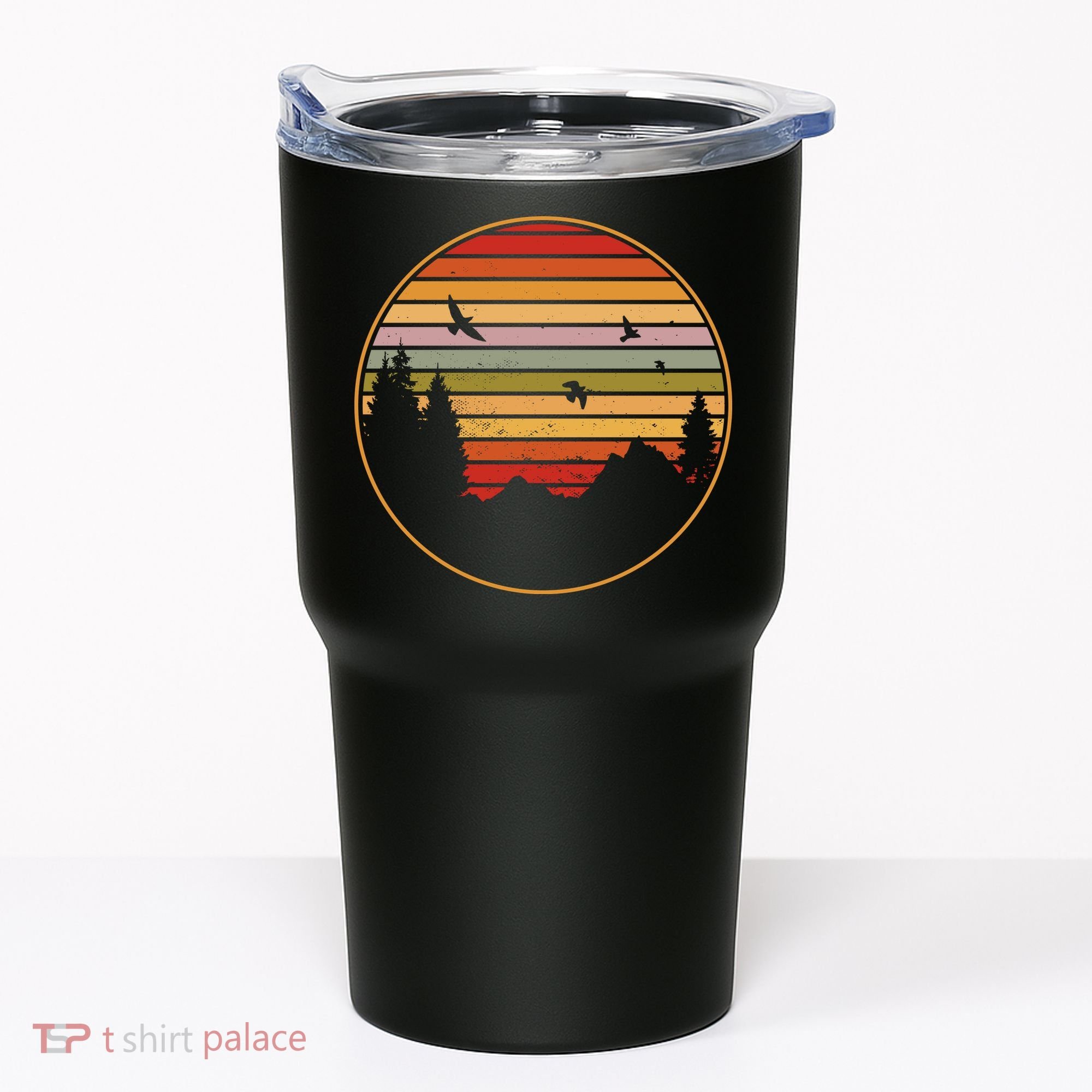 Retro Mountain Nature Sunset Tumbler