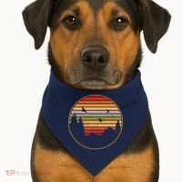 Retro Mountain Nature Sunset USA-Made Doggie Bandana thumb 1