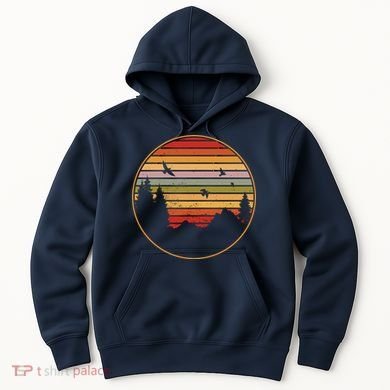 Retro Mountain Nature Sunset Hoodie