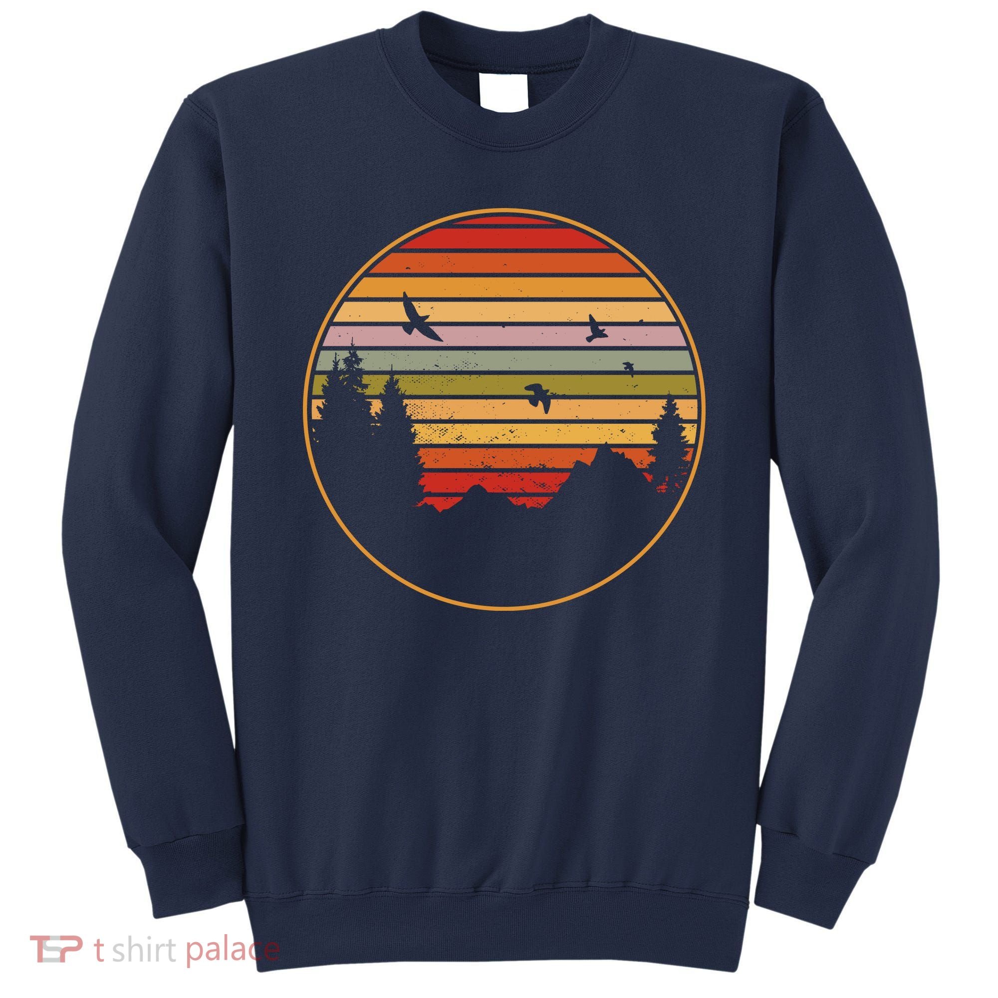 Retro Mountain Nature Sunset Sweatshirt
