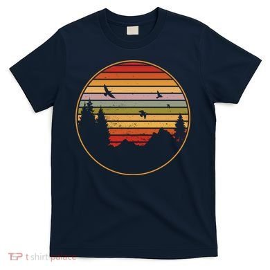 Retro Mountain Nature Sunset T-Shirt