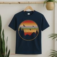 Retro Mountain Nature Sunset T-Shirt thumb 2