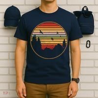 Retro Mountain Nature Sunset T-Shirt thumb 6