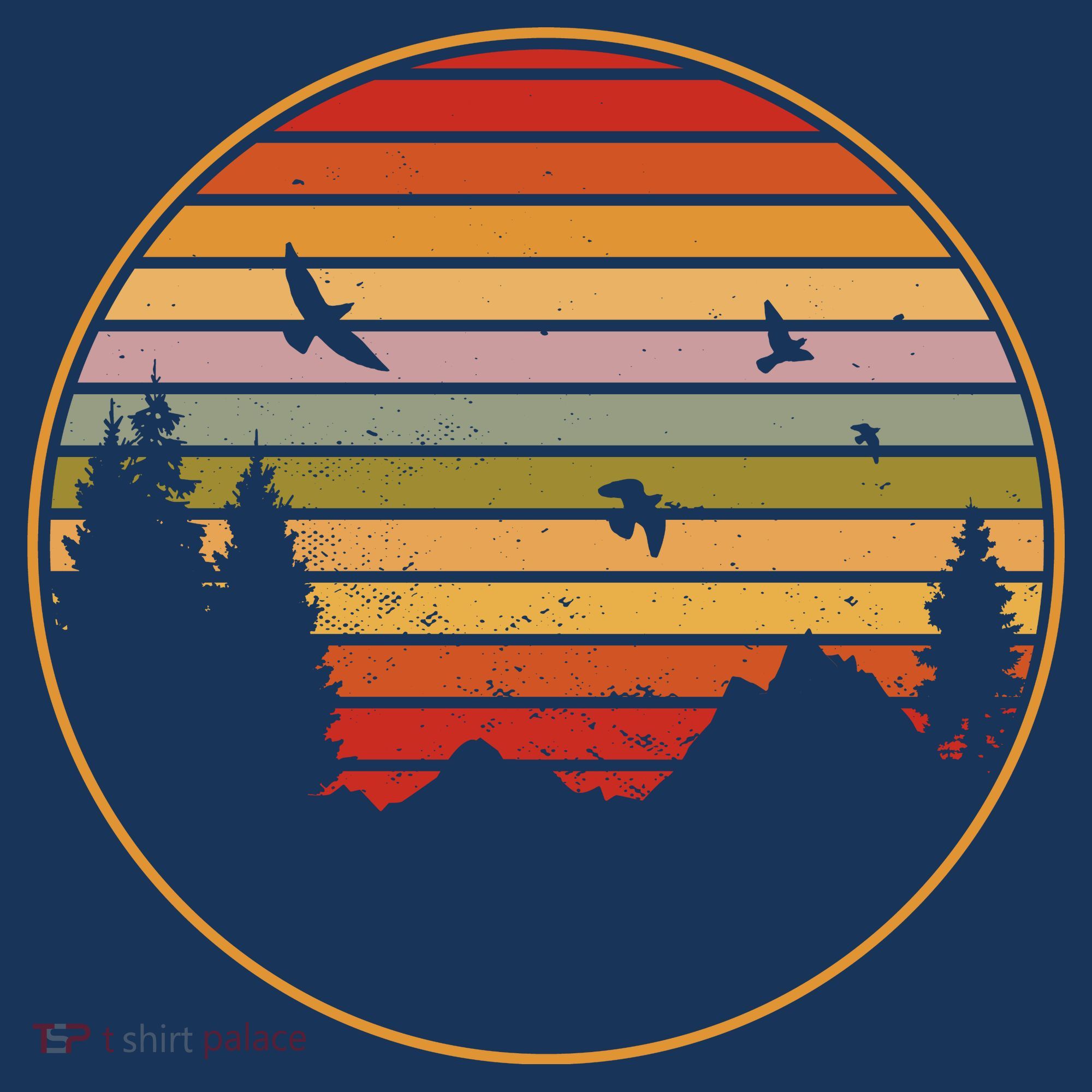 Retro Mountain Nature Sunset Beanie