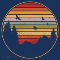 Retro Mountain Nature Sunset Polo thumb 2