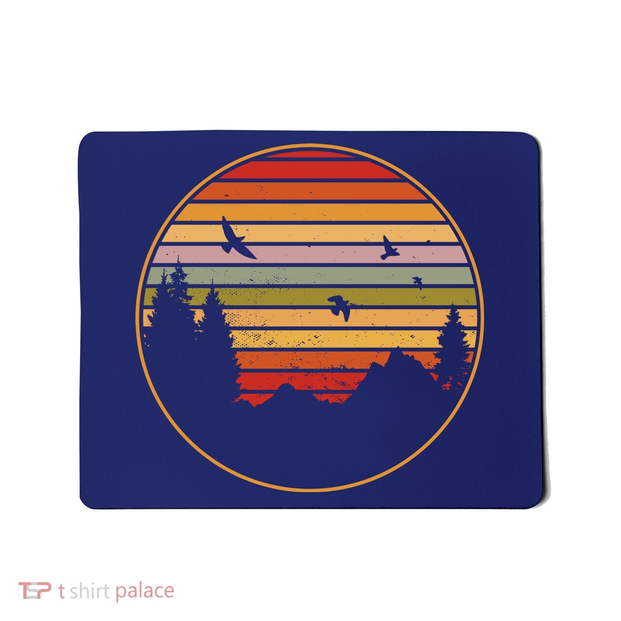 Retro Mountain Nature Sunset Mousepad