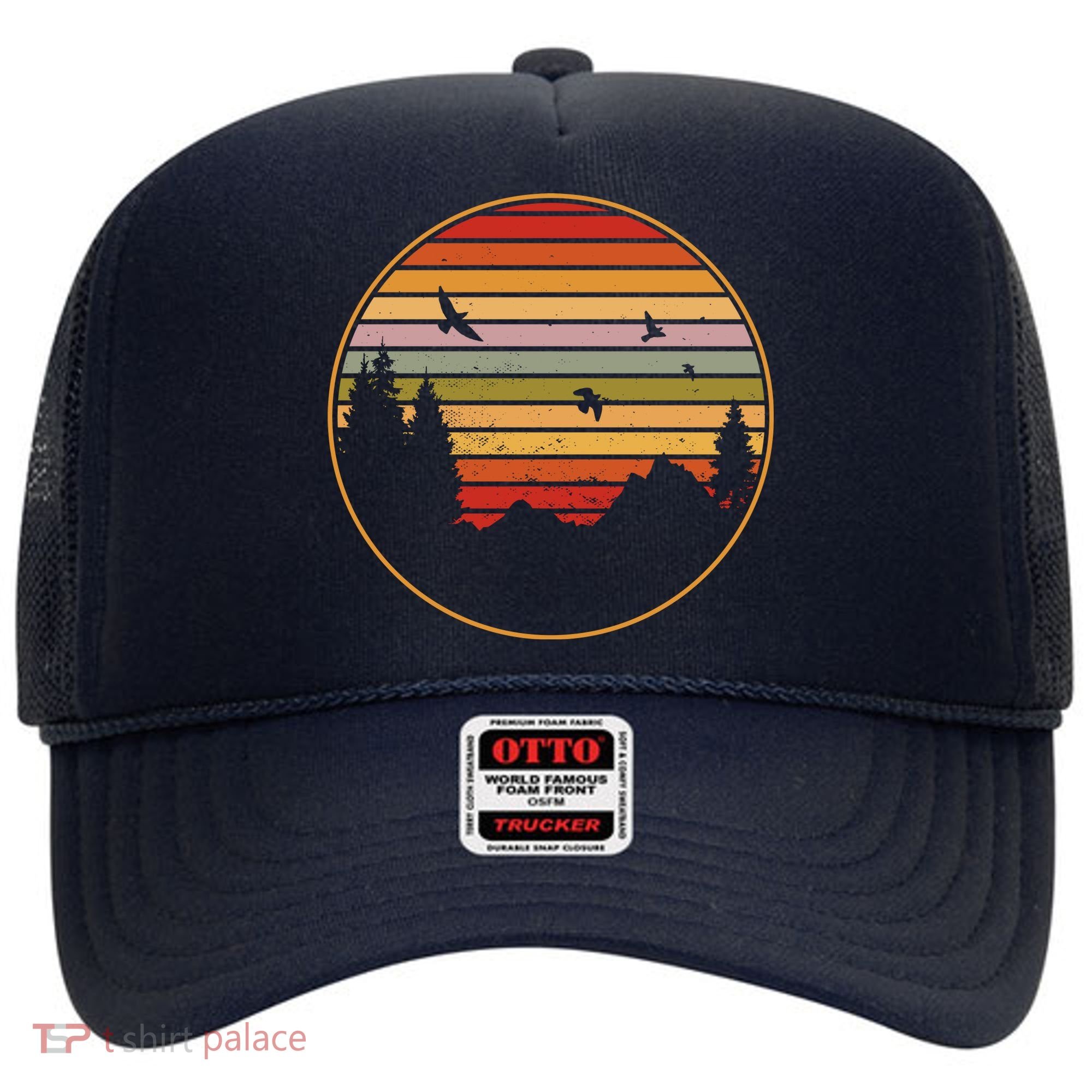 Retro Mountain Nature Sunset Hat