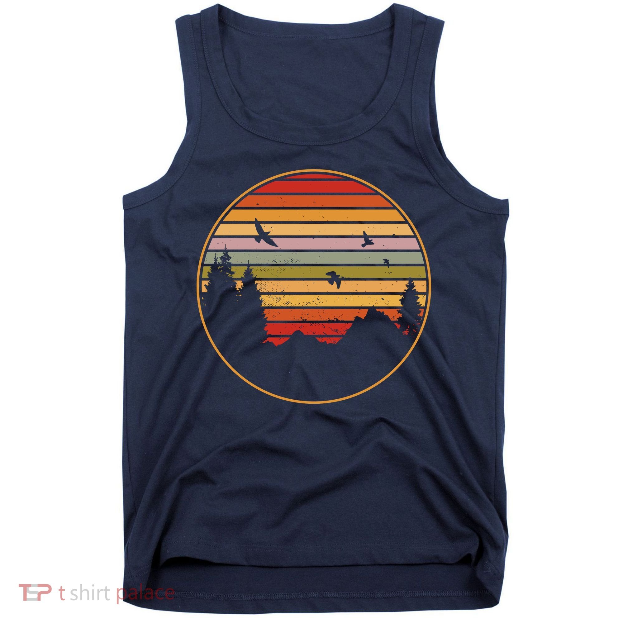 Retro Mountain Nature Sunset Tank Top