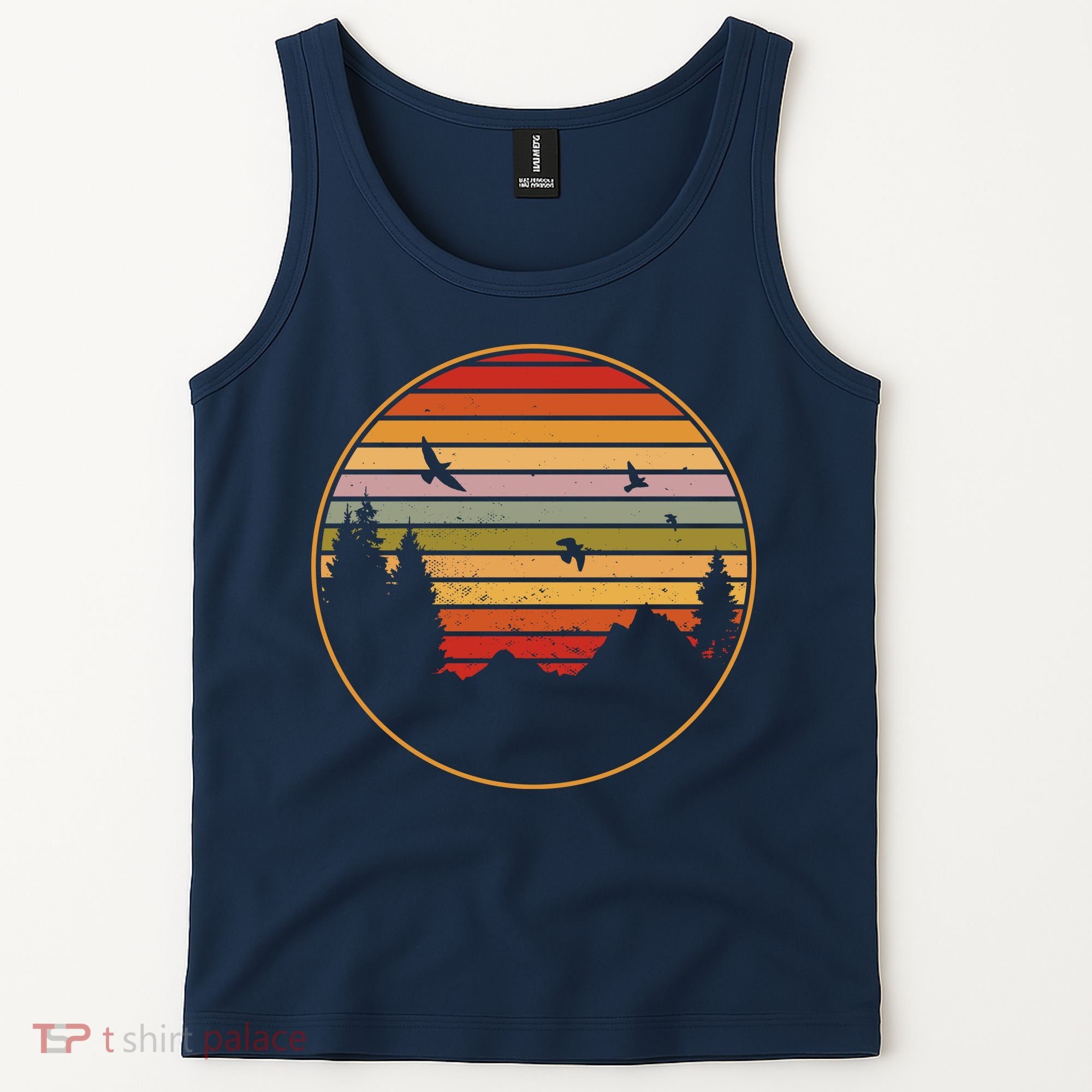 Retro Mountain Nature Sunset Tank Top